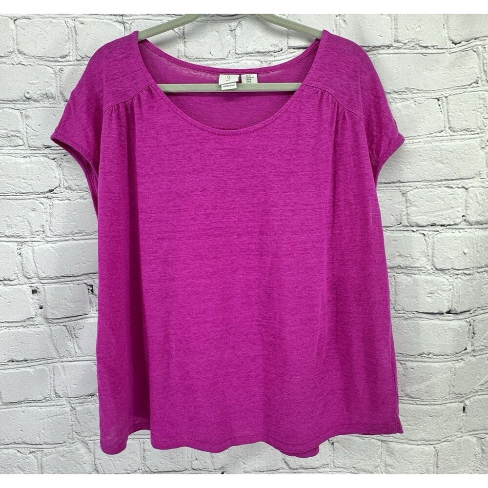 Joie Top Women's XL Pink 100% Linen Coastal Summer Classic